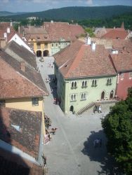 vista dalla torre del orologgio sighisoara